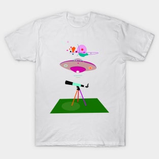 telescope and aliens T-Shirt